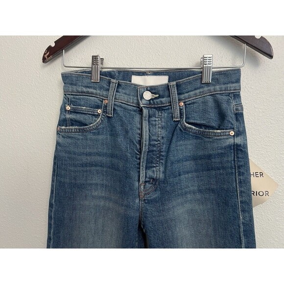 Mother Superior The Tomcat Ripped Crop Straight Leg Jeans Kneeling On Stones 25 - Picture 2 of 10